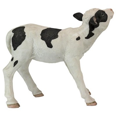 Clarabelle White and Black Resin Farm Animal Cow Statue
