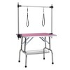 Akoasm 46 in.W Folding Dog Pet Grooming Table with Adjustable Arm and Clamps-Pink - 3 of 4