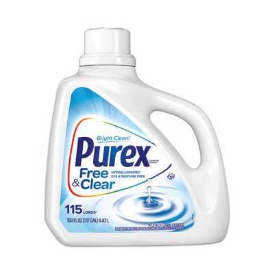 Image of Purex Free and Clear Liquid Laundry Detergent, Unscented, 150 oz Bottle