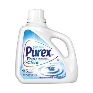 Purex Free and Clear Liquid Laundry Detergent, Unscented, 150 oz Bottle - 1 of 4