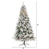 Nearly Natural 8-ft Flocked White River Mountain Pine Artificial Christmas Tree with Pinecones and 500 Clear LED Lights - 2 of 4
