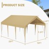 10x20 FT Portable Garage, Outdoor Storage Shed, Waterproof & UV Protection, for Cars, Boats, and Storage - 3 of 4