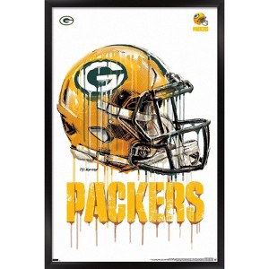 Trends International NFL Green Bay Packers - Drip Helmet 20 Framed Wall Poster Prints - 1 of 4