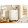 homfan 44"/47.2" Tall 5/6-Drawer Dresser w/ Bar Handles - Rustic Wood Storage for Bedroom, Living Room, White - 3 of 4