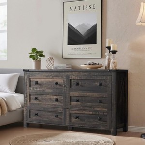 Dresser for Bedroom, Farmhouse Wood Rustic Wide Chest of Drawers, Storage Dressers Organizer for Bedroom, Living Room, Hallway - 1 of 4