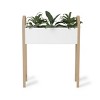 Bellwood Elevated Garden Bed & Storage Box White/Natural - Umbra: Freestanding Metal Planter with Wooden Legs - 3 of 4