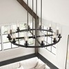 Rennnsan Mavita 35" W 12 -Light Glass Dimmable Mid-Century Wagon Wheel Chandelier in Brushed Gold & Black - 4 of 4