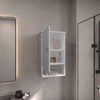 SEVOBAL 28 Inch Tall Bathroom Storage Cabinet with Two Interior Shelves and One Open Shelf for Bathroom Organization, White, 30"*17"*4" - 4 of 4