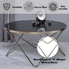 Round Smoky Glass Coffee Table with Champagne-Finished Metal Base for Contemporary Living Spaces - 2 of 4