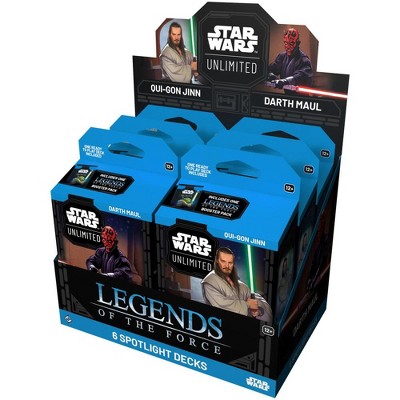 Fantasy Flight Games Star Wars: Unlimited TCG Legends of The Force Spotlight Deck Display - 6 Pre-Built Decks (3 of Each) with Exclusive Cards