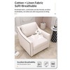 360-degree Swivel Armchair with Cotton Linen Upholstery and Wooden Legs - 3 of 4