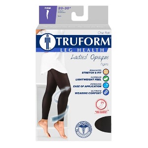 Truform Women's 20-30 mmHg Medical Compression Tights, Footless Opaque Shapewear Support Pantyhose - 1 of 4