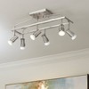 Pro Track Sven 6-Head LED Ceiling Track Light Fixture Kit Spot Light GU10 Silver Brushed Nickel Finish Metal Modern Cage Kitchen Bathroom 22" Wide - 2 of 4
