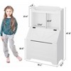 Coolmee 47.8 inch Wooden Kids Bookcase with Flip-Top Lid, Boys Girls Toy Storage Organizer for Playroom, Bedroom, Nursery, and Kindergarten - 2 of 4