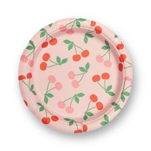 20ct 6.3" Cherry Snack Plates Pink/Red - 1 of 3