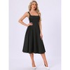 INSPIRE CHIC Women's Sleeveless Square Neck Midi Swing A-Line Party Wedding Guest Dresses - 3 of 4