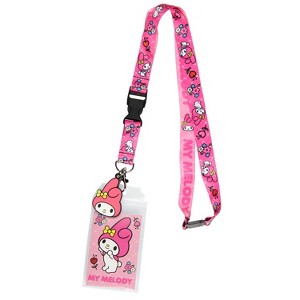 My Melody ID Badge Holder Lanyard w/ 2" Character Head Rubber Pendant - 1 of 4