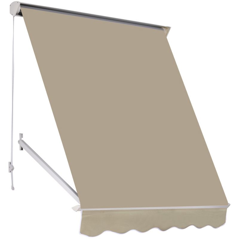 Outsunny 4' Arm Manual Retractable Sun Shade Patio Window Awning with Large Shade Area & Smooth Opening Crank, 4 of 9