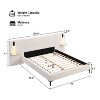 PAGED Bed Frame Linen Upholstered Bed with Integrated Lights and Shelves, Box Spring Not Required - 2 of 4