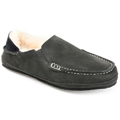 Territory Solace Genuine Sheepskin Fold-down Heel Moccasin Slipper Grey ...