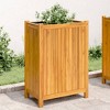vidaXL Garden Planter Natural Solid Acacia wood Medium Decorative Inlays - 2 of 4