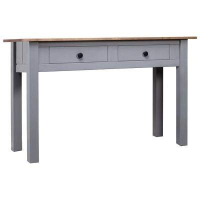 vidaXL Console Table Gray 43.3 in.x15.7 in.x28.3 in. Solid Pine Wood Panama Range