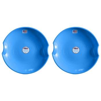 Paricon 626-B Flexible Flyer Round Flying Saucer Disc Racer Polyethylene Snow Sled Toboggan, for Ages 4 and Up, 26 Inch Diameter, Blue (2 Pack)