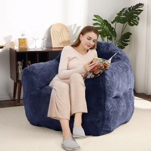Large Bean Bag Chair for Kids Adults, Living Room Furniture Beanbag Couch Sofa, Soft Fluffy Faux Fur Bean Bag Lazy Sofa for Gaming Reading - 1 of 4