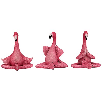 Design Toscano The Zen of Pink Flamingos Yoga Garden Statues: Medium