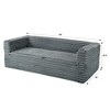 89" Corduroy 3-Seater Sofa with Squared Arms and No Assembly Required - 2 of 4