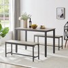 VYNXARIA Dining Table Set,Bar Table with 2 Dining Benches,Kitchen Table Counter with Chairs,for Kitchen Breakfast,Living Room,Party Room - 3 of 4