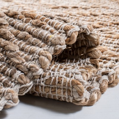 Natural Jute and Cotton Handwoven Geometric Area Rug