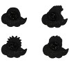 Naruto Akatsuki Itachi Obito Kisame Nagato Red Cloud Embossed Anime Manga Enamel Pin 4 Pack Black - 2 of 3