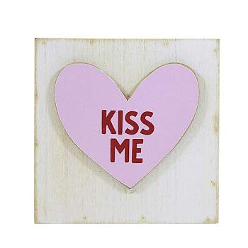Ganz 4.5 Inch Candy Heart Block Free Standing Valentine's Day Box Signs