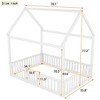 ALEXOUN Wood House Bed with Fence and Door, Wooden Bed Frame with Roof for Teens, Boys or Girls, for Bedroom Apartments - 3 of 4