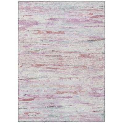 Blush And Ivory Abstract Washable Indoor Outdoor Area Rug