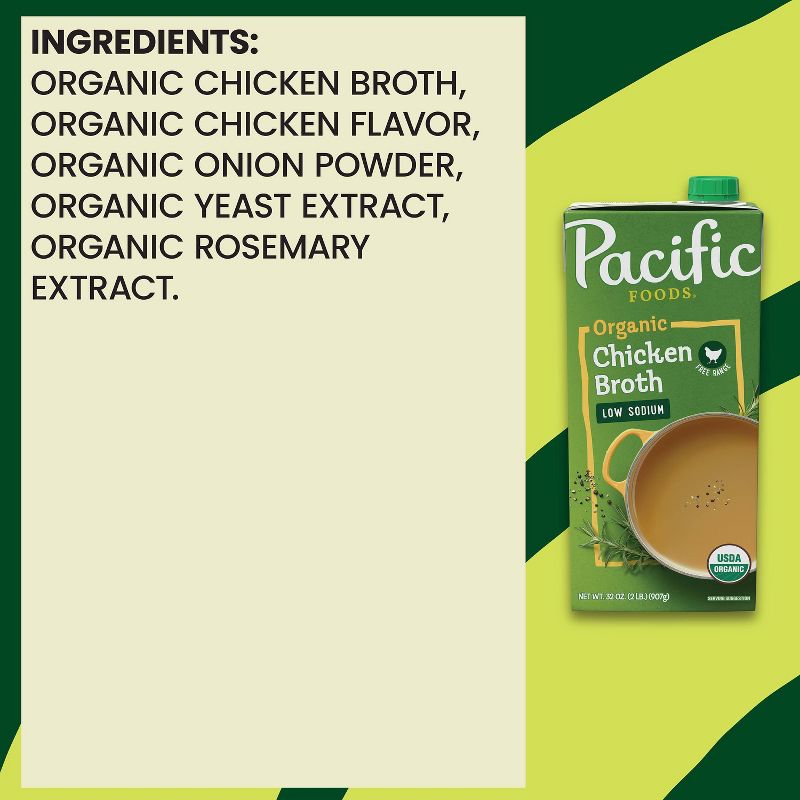 Pacific Foods Organic Gluten Free Low Sodium Free Range Chicken Broth - 32oz, 4 of 13