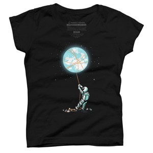 Girl's Design By Humans Moon catcher By radiomode T-Shirt - 1 of 2