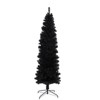 Maggift Artificial Plant 7.5FT White Slim Artificial Christmas Tree Includes Foldable Metal Stand Quick Shape Flock Decor, BLACK, 29.92"*29.92"*80" - 2 of 4