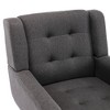 Lyngins Modern Ergonomics Accent Chair,Living Room Chair with Black Legs,Reading Leisure Chair for Bedroom,Living Room,Office - 4 of 4
