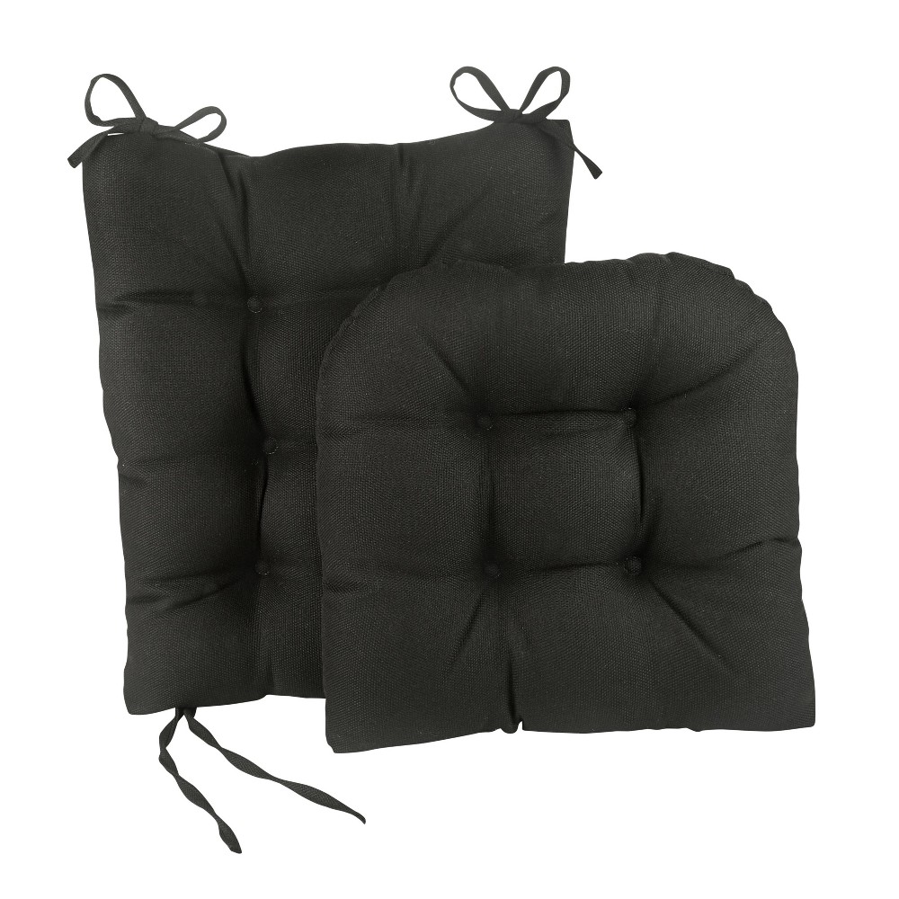 Gripper Jumbo Omega Rocking Chair Cushion Seat and Back Cushion Set - Black: Indoor Half-Circle Chair Pads, Solid Pattern