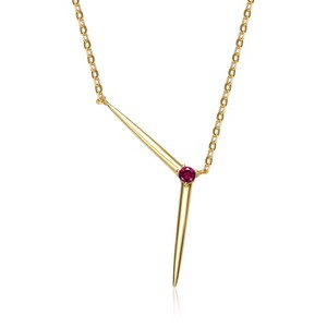 Guili 14K Gold-Plated Sterling Silver Necklace with CZ in Green, Red, or Gold—Timelessly Chic, Modern, and Elegant. - 1 of 3