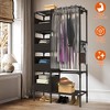 NewHome "Portable Closet Wardrobe Organizer with Hanging Rod, Shelf, 4 Storage Bags & 4 Hooks for Clothes" Black - 3 of 4