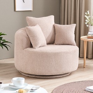 Crochet Yarn Swivel Compression Chair with Pillow - 1 of 4