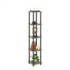 Furinno 5-Tier Corner Square Bookshelf Anti-Tipping Display Rack Shelf for Bathroom&Closet&Home Office&Living Room&Kitchen,French Oak/Black - 2 of 4