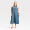 Women's Racerback Denim Midi A-Line Dress - Future Collective - 3 of 3