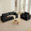 Mjkone Modern Extra-Large Corduroy Upholstered Modular Sectional Sofa Set,Deep Seat Sleeper Chair Indoor with Ottoman - 3 of 4