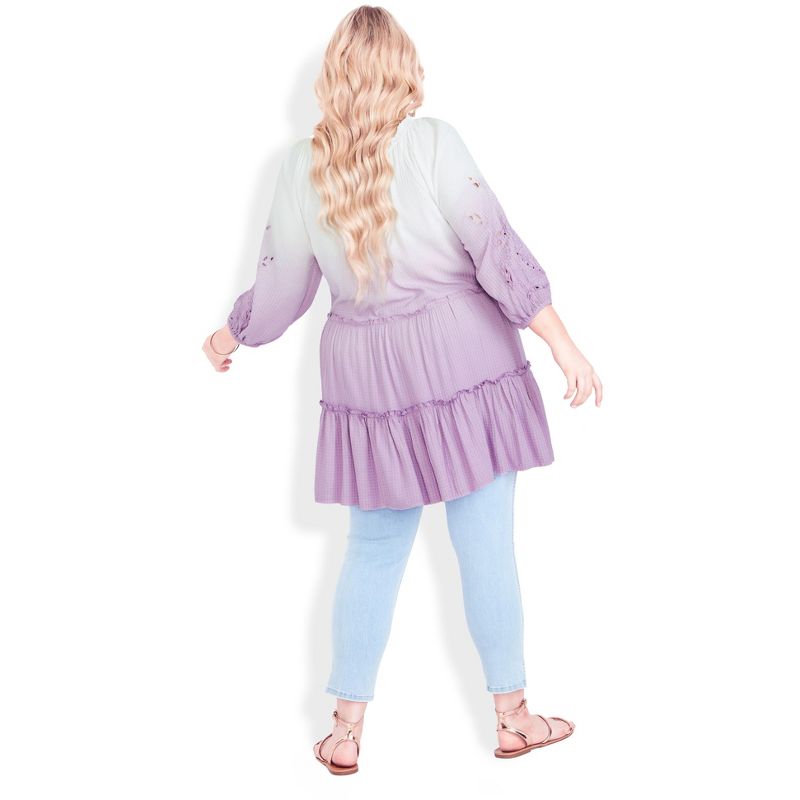 Women's Plus Size Clover Dip Dye Tunic - lavender | AVEOLOGY, 2 of 4