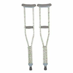 My Crutches - Youth Crutches for Kids/Teens w Adjustable Handgrip/Length- Heights 4'5" to 5'1" - Lightweight Aluminum w Underarm Padding- Green Camo - 1 of 1