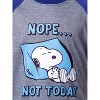 Peanuts Boy's Snoopy Nope Not Today Sleep Pajama Set Short Crewneck Multicolored - 3 of 4